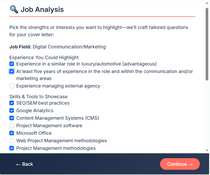 Coverforge job analysis