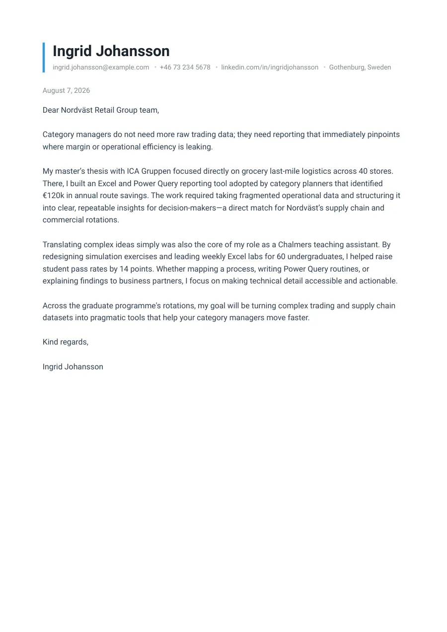 Ingrid's cover letter — document preview, page 1