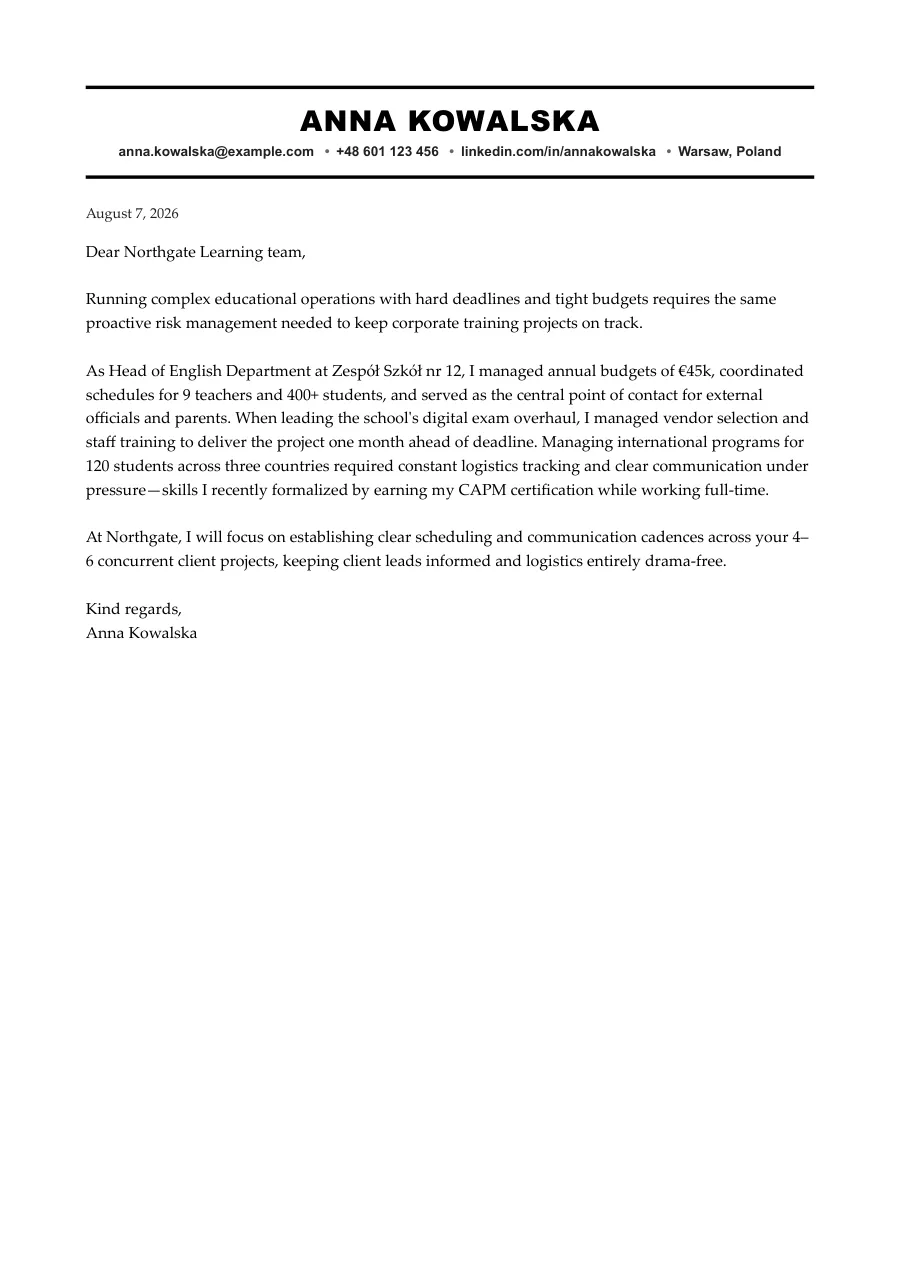 Anna's cover letter — document preview, page 1