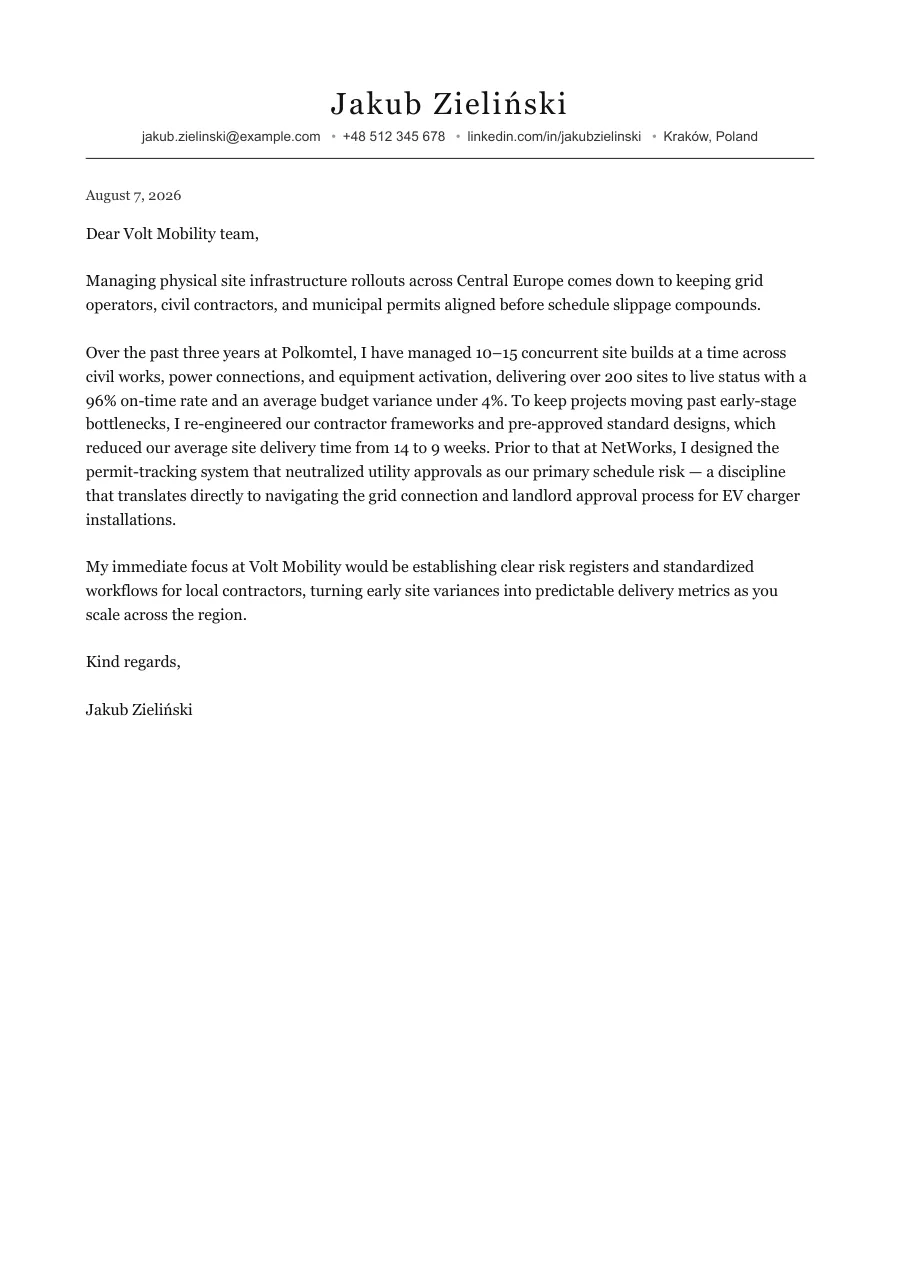 Jakub's cover letter — document preview, page 1