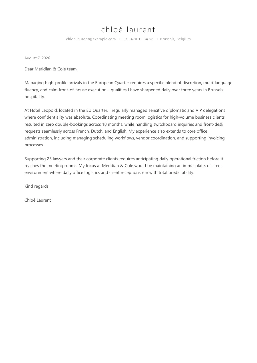 Chloé's cover letter — document preview, page 1