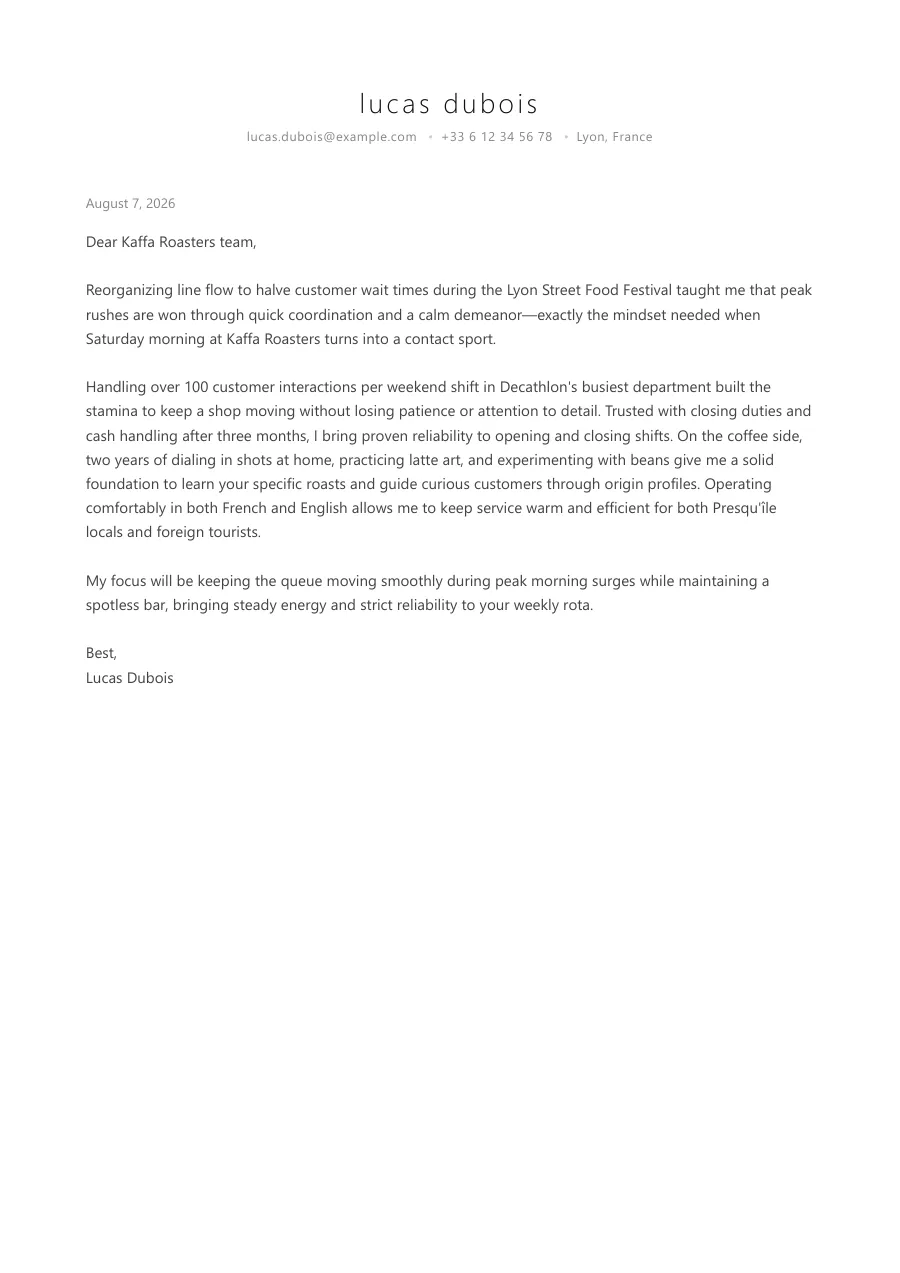 Lucas's cover letter — document preview, page 1