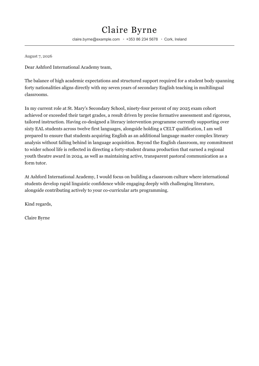 Claire's cover letter — document preview, page 1